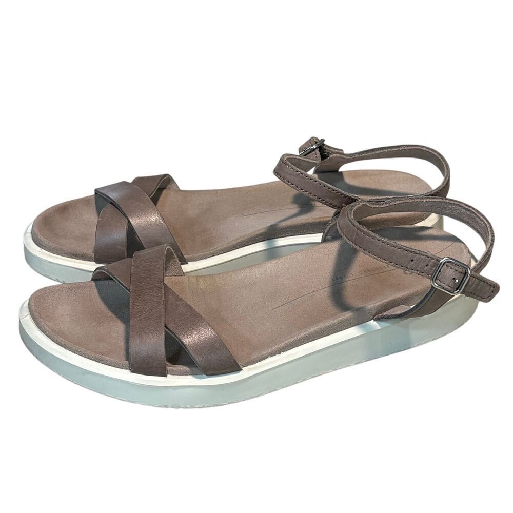 Ecco Yuma Ankle Strap Danish Designs Gray Sandals Size 7.5